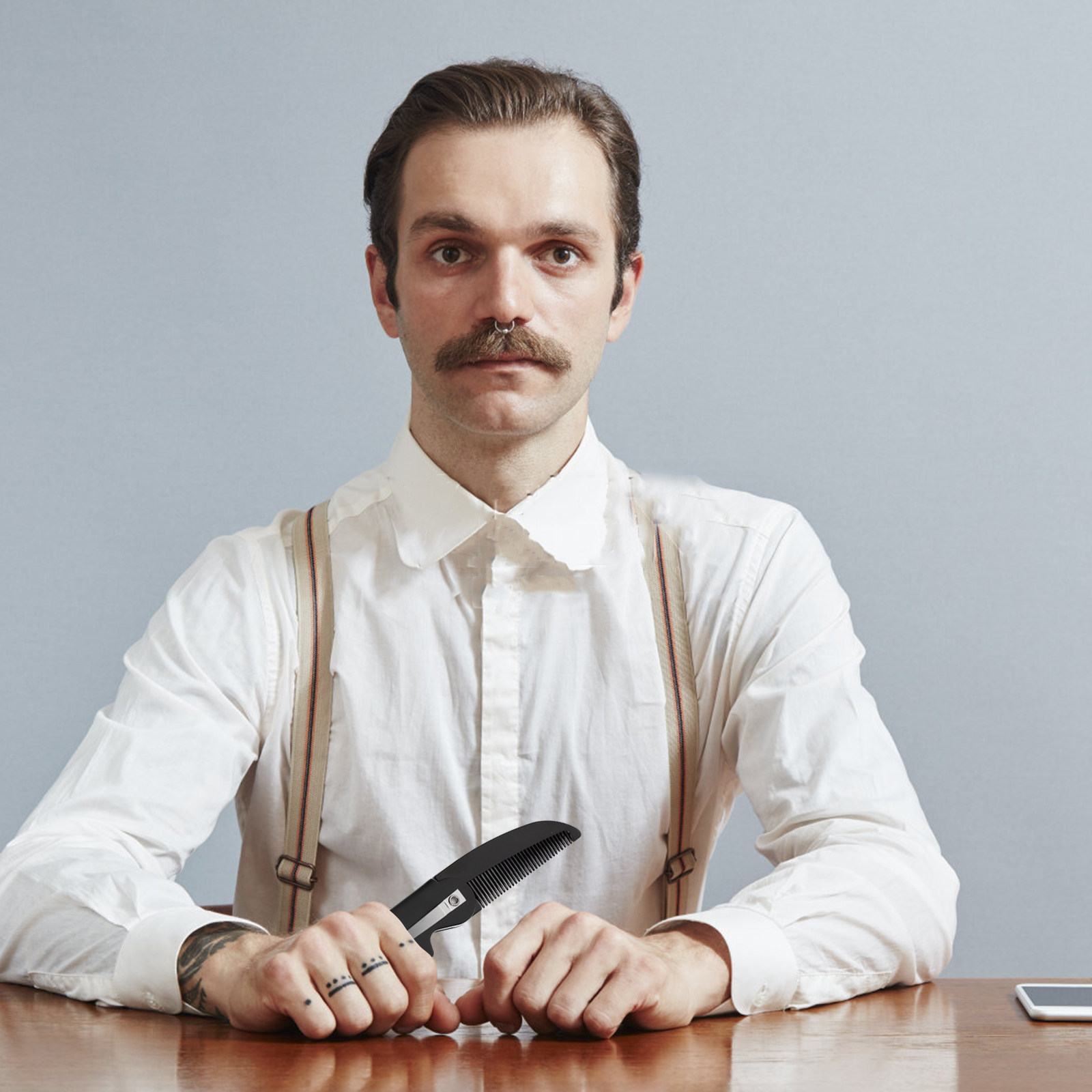 Men'S Grooming Tool - 4-delige opvouwbare baardkam voor mannen, draagbaar
