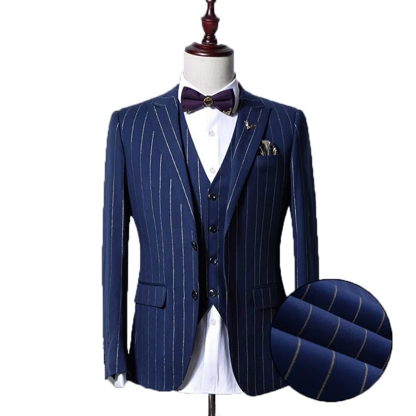 Men'S Grooming Jacket - Auriparus flaviceps Goud Gestreepte Man Pakken