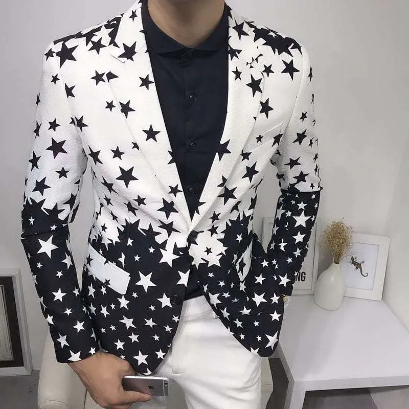 Mens Grooming Brand - Sterrenprint Slim Fit Blazers 2026 Nieuwe