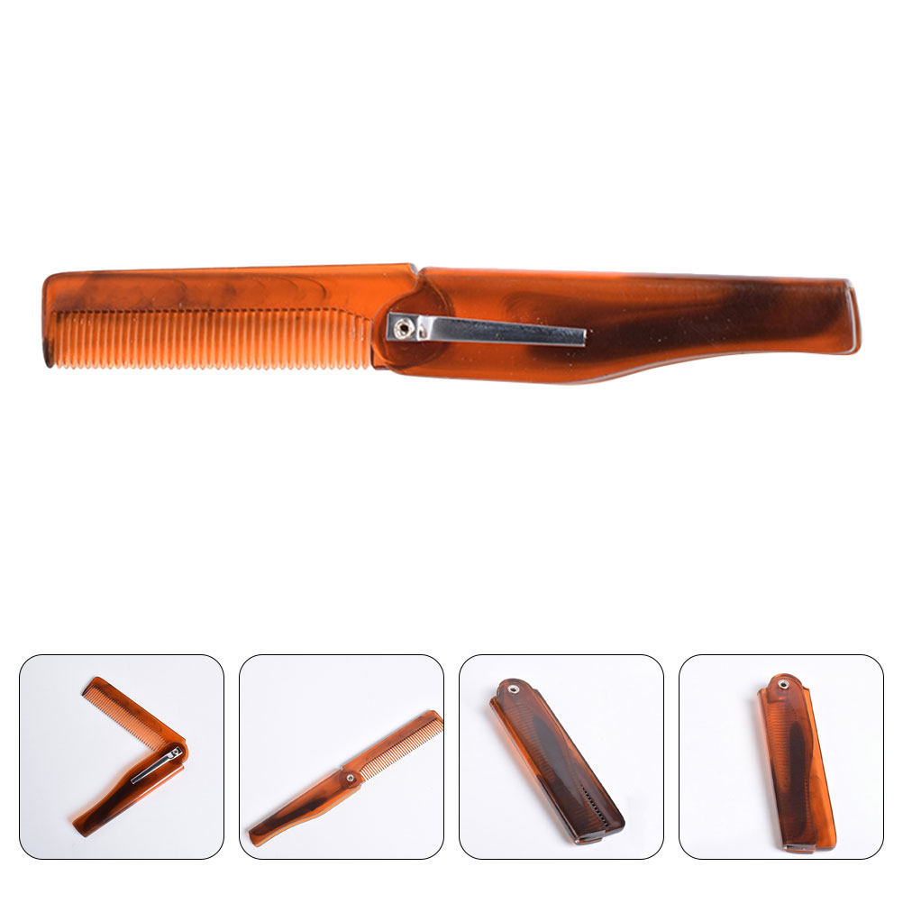 Grooming Men'S Hair - Opvouwbare haarborstel voor mannen, draagbare zakbaardkam,
