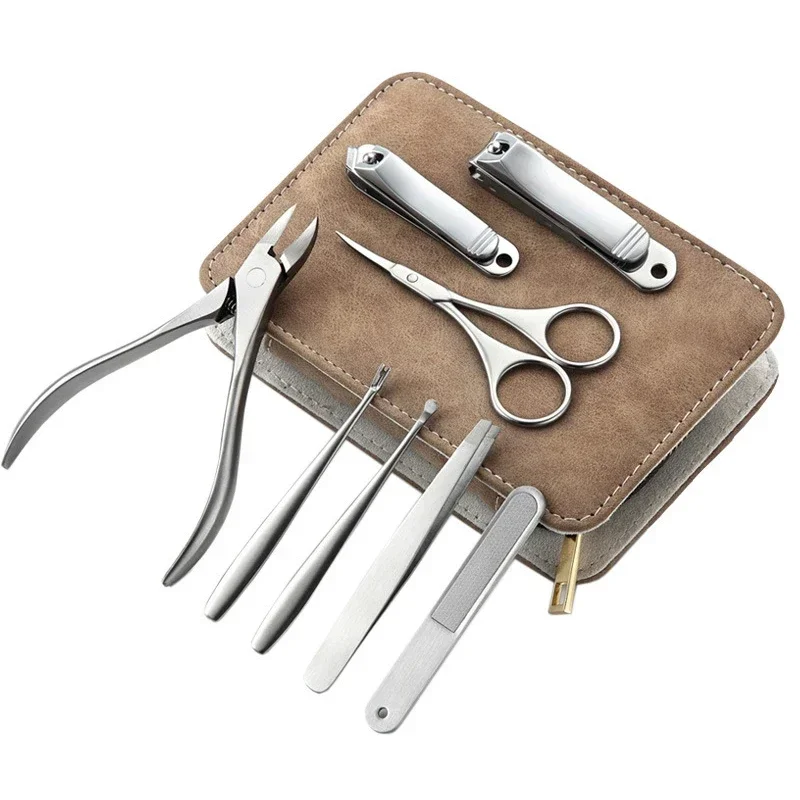 Men'S Grooming Tool - 8/12 stuks professionele manicureset roestvrijstalen nagelverzorgingsset